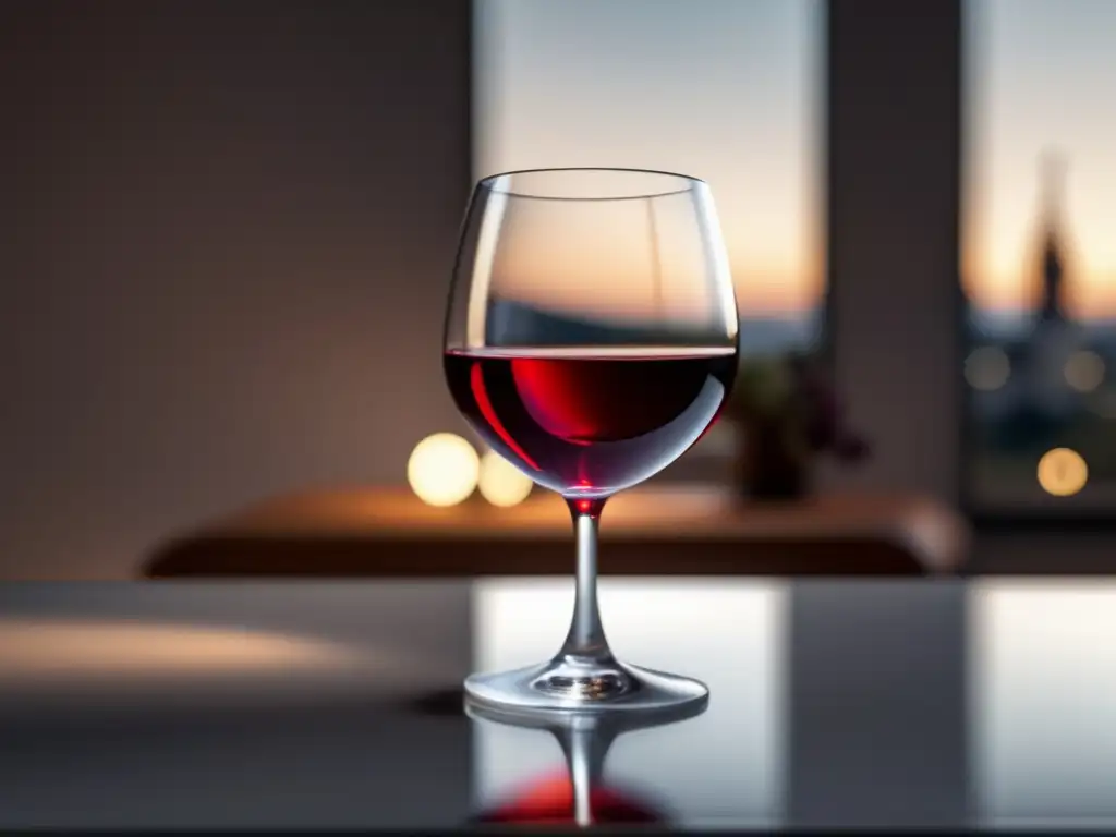 Copa de vino minimalista en superficie blanca Vino Natural Chefs Michelin - Imagen 8k de una copa de vino minimalista en superficie blanca