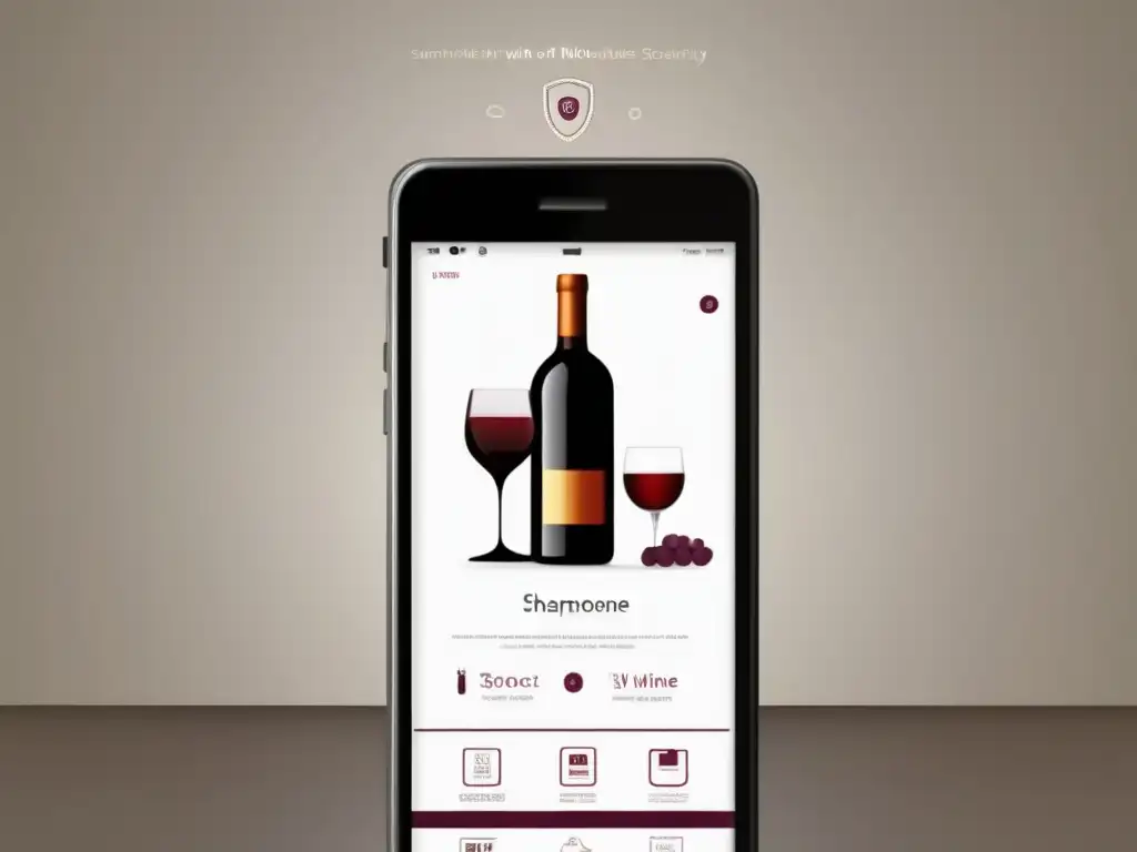 Comprar vino online: mejores apps enológicas - Smartphone elegante mostrando compatibilidad móvil, interfaz intuitiva y seguridad de datos