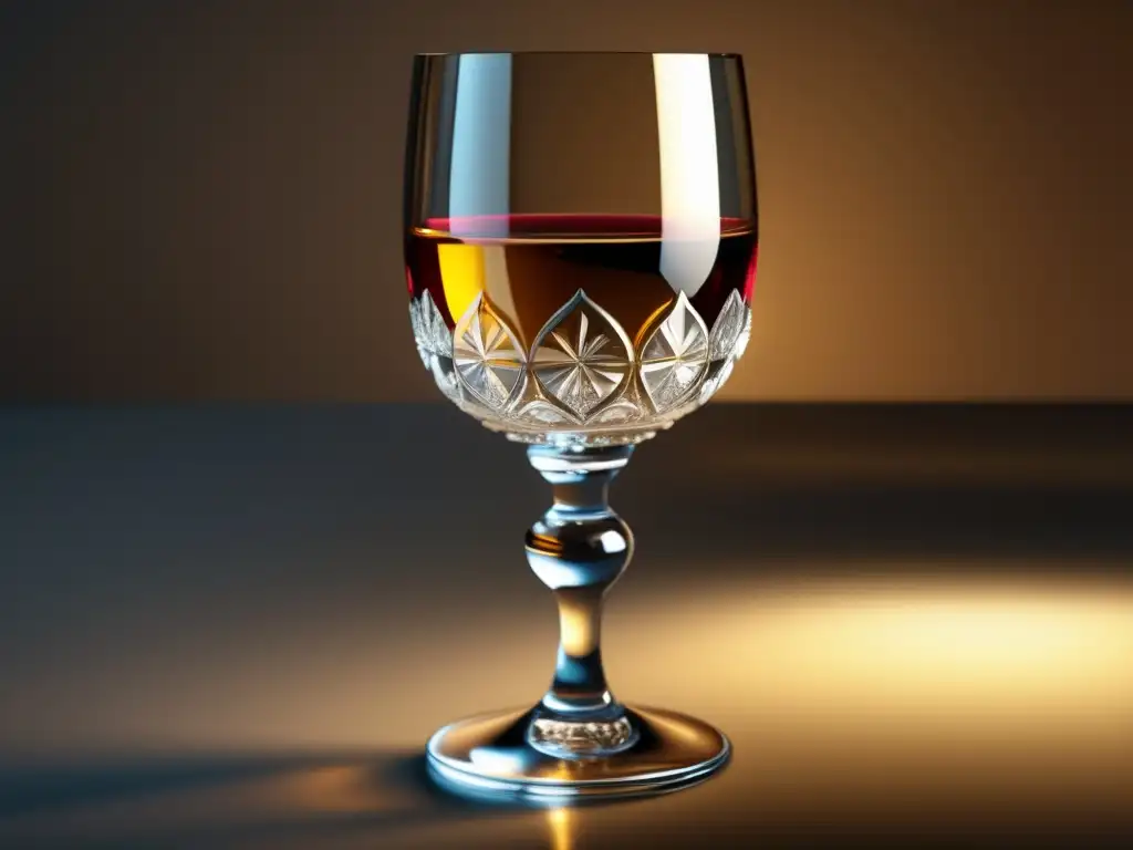 Goblet de vino renacentista - Detallada imagen en 8k que muestra un elegante cáliz de cristal claro en estilo renacentista