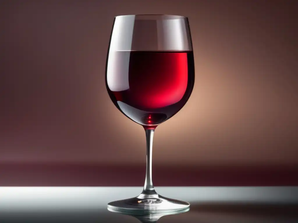 Vino y filosofía de Nietzsche: copa de vino elegante y minimalista con vino rojo intenso, simbolizando la vida y la búsqueda de la verdad