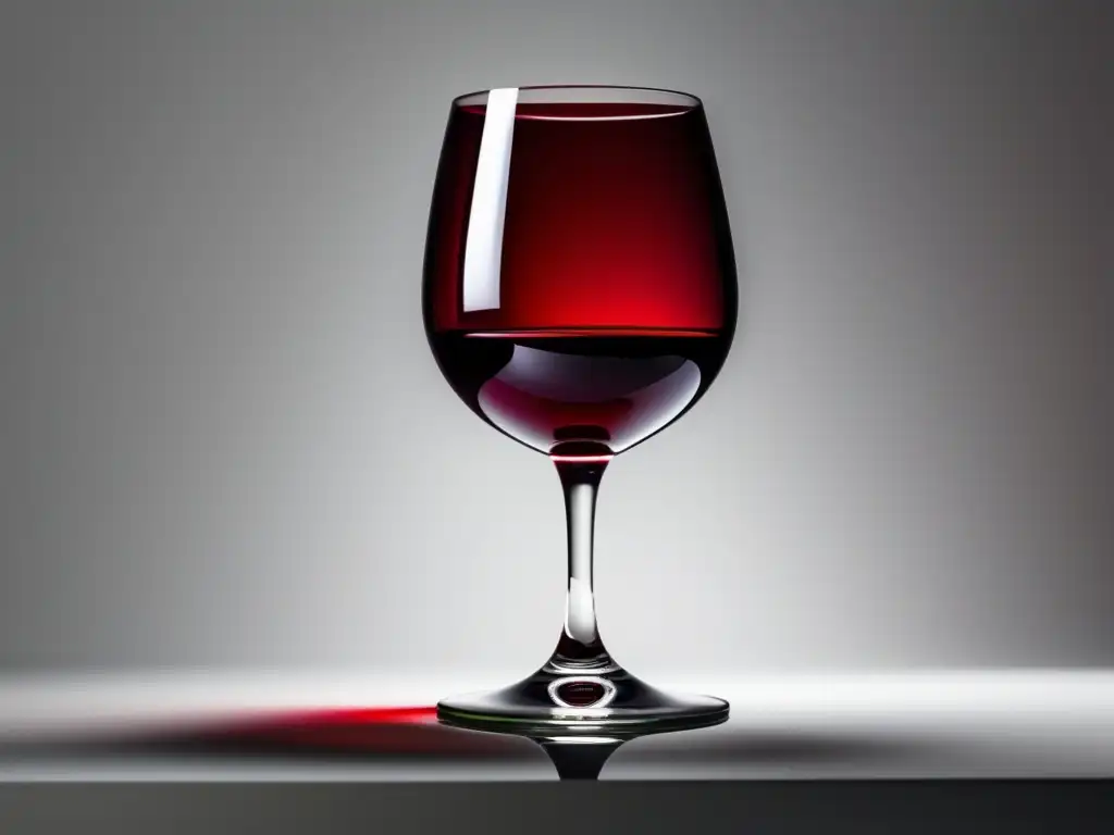 Copa de vino con vino rojo y elegante, reflejando la influencia de los concursos enólogos