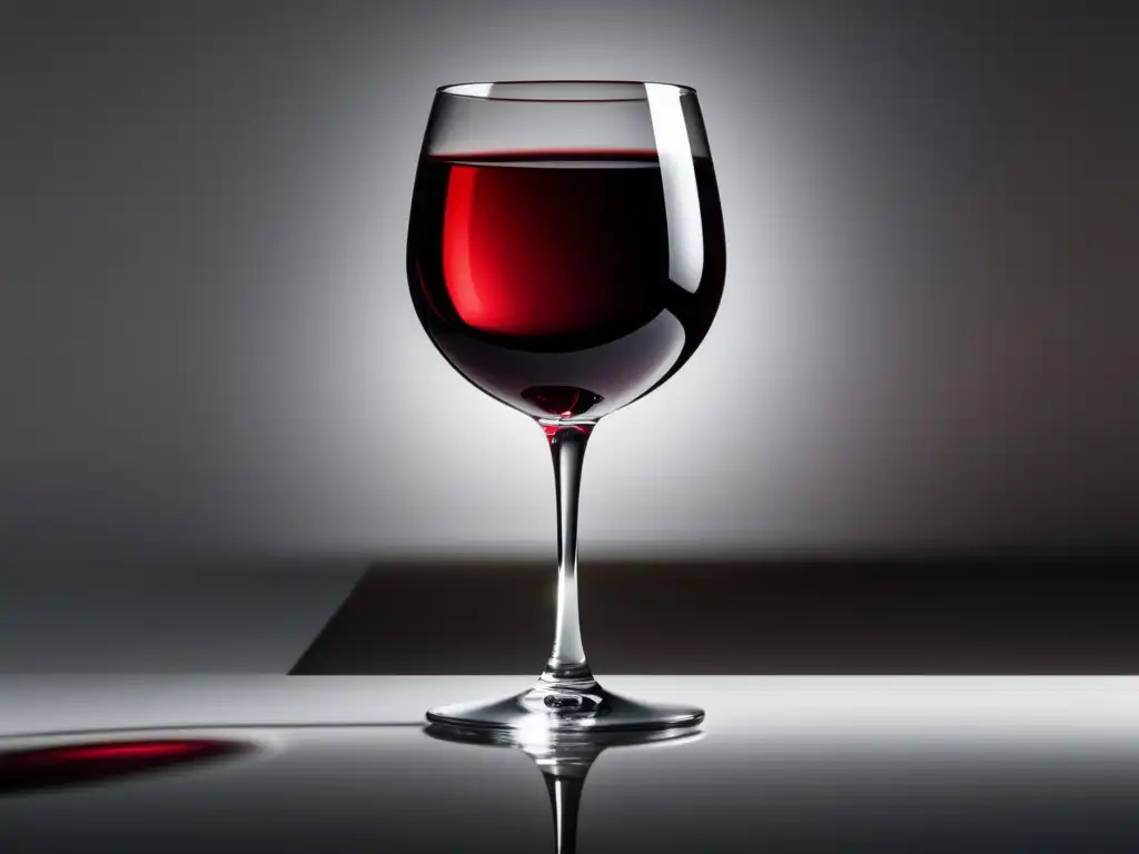 Copa de vino con vino rojo intenso en superficie blanca - Impacto de las reseñas en la percepción del vino