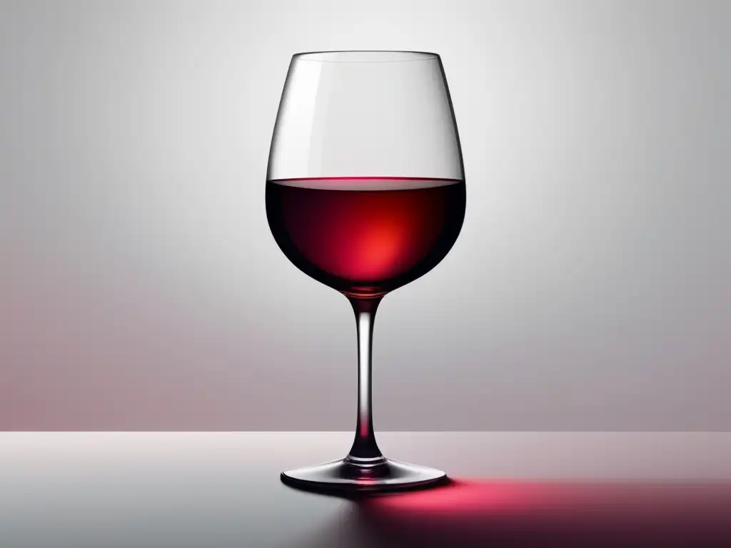 Vinos sin alcohol: Glass elegante con vino ruby, reflejos claros, sofisticación y beneficios