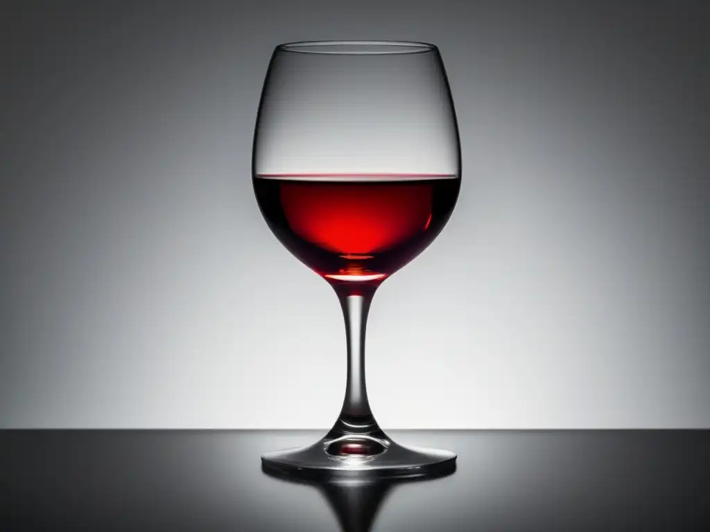 Vinos sin alcohol: copa de vino rojo vibrante y cristalino, elegante y sofisticado