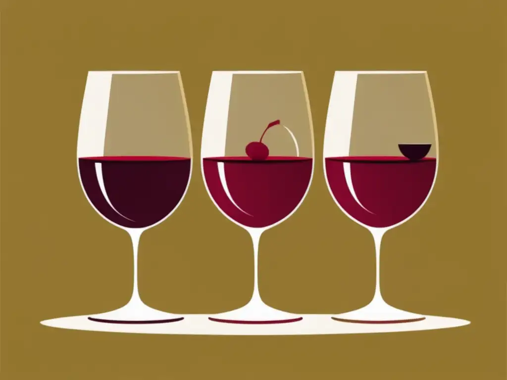 Vinos en la animación: Joyas animadas - Ilustración minimalista con tres copas de vino representando las películas mencionadas