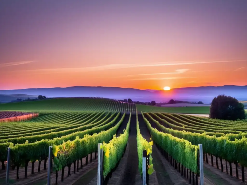 Vinos australianos: influencia Brian Croser en imagen de viñedo al atardecer