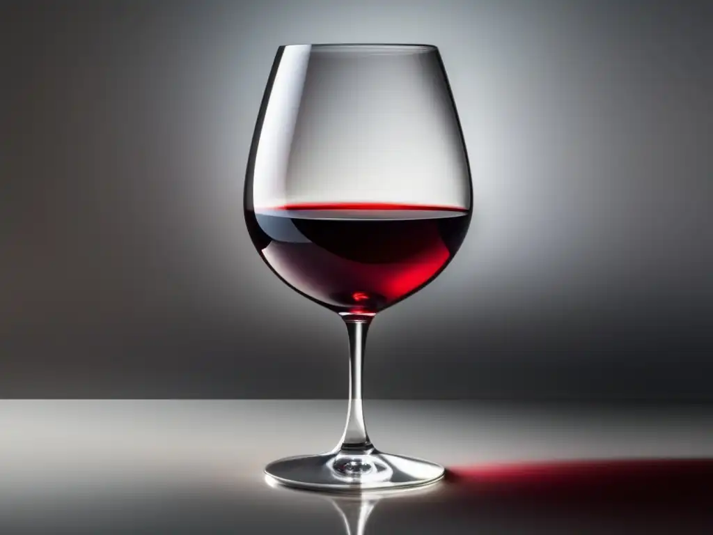 Vinos bajos en azúcar para dietas: Copa de vino tinto con fondo blanco y aspecto elegante