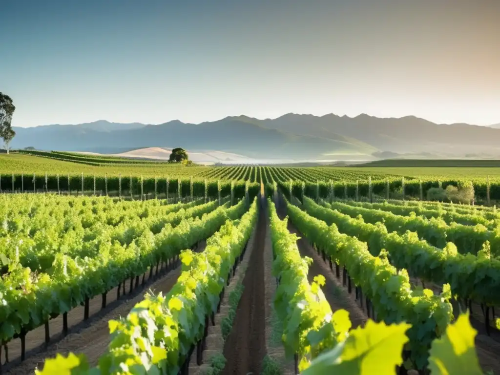 Vinos biodinámicos Nueva Zelanda: viñedo verde y elegante, armonía entre naturaleza y vino