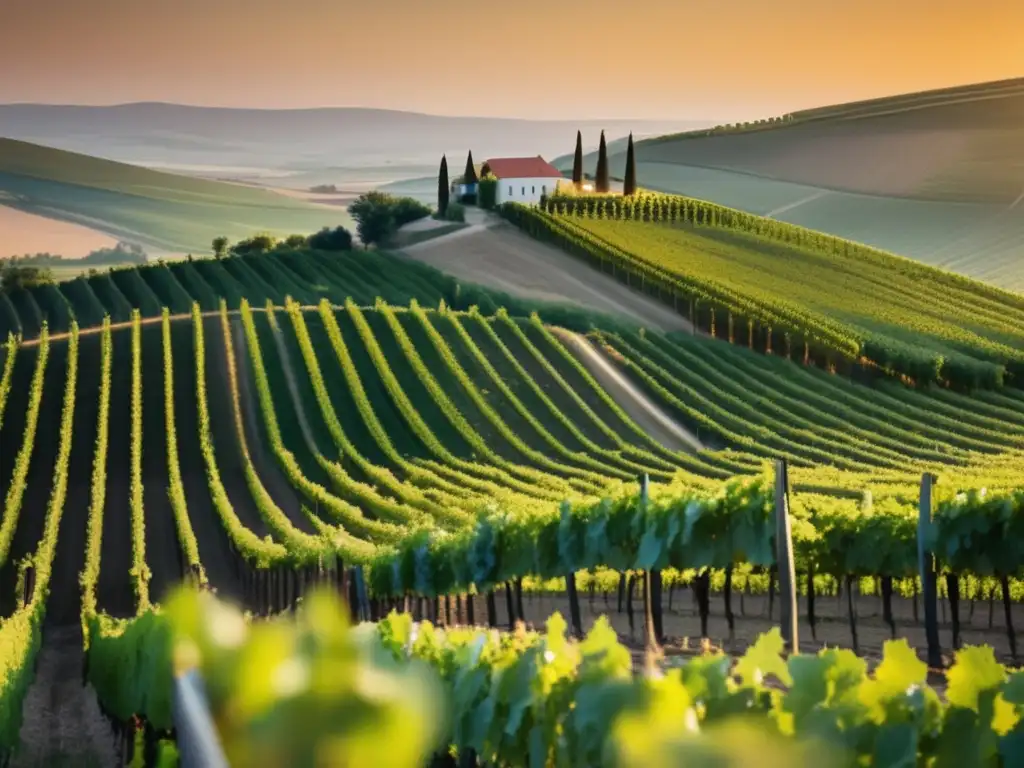 Vinos de Hungría: sabores cocina local y viñedos en un paisaje pintoresco con colores cálidos y elegantes