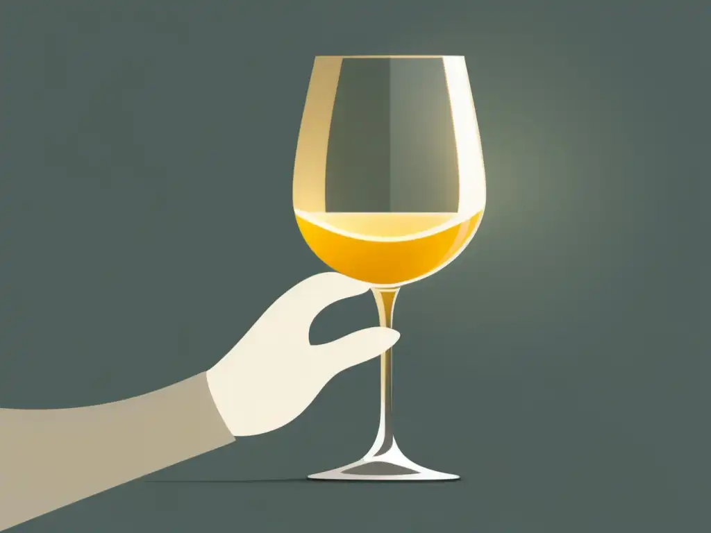 Vinos para maridar con cocina peruana: copa de vino blanco dorado en mano