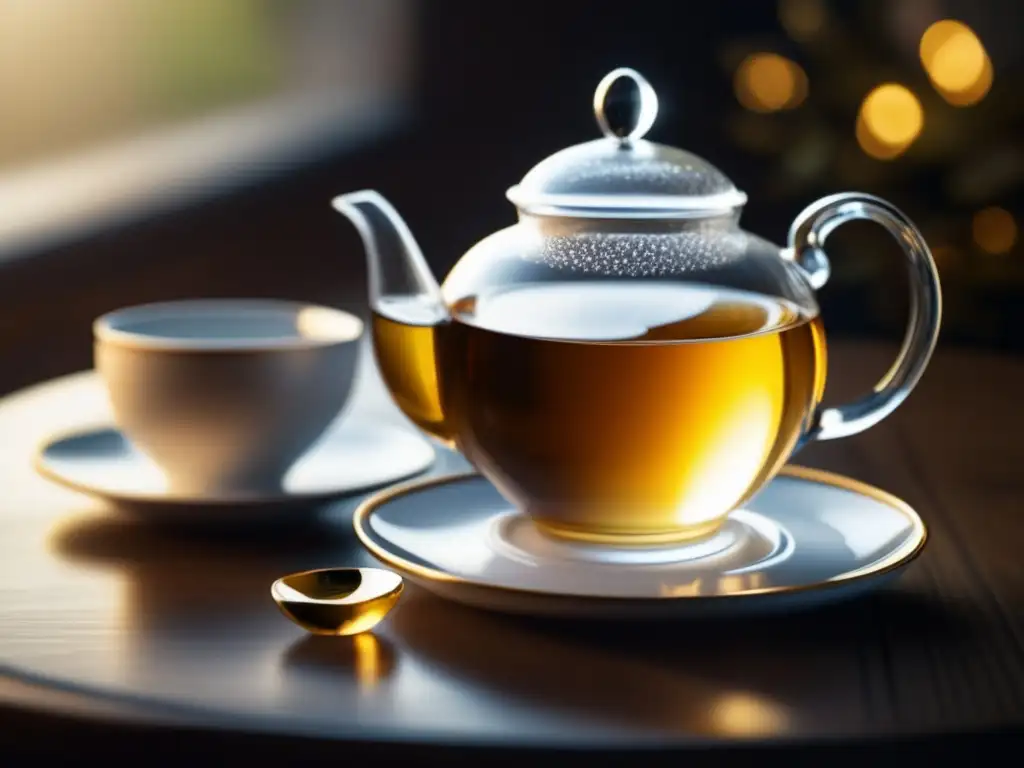Elegante té y vino espumoso Vinos espumosos para afternoon tea en mesa de madera con elegancia y sofisticación