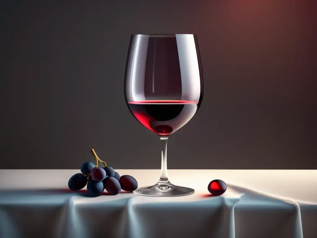 Vinos gastronómicos para festivales: copa de vino rojo en mantel blanco