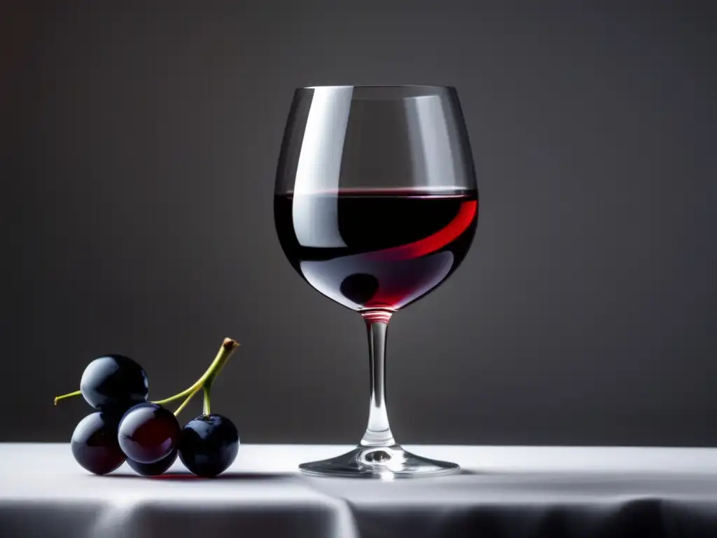 Vinos históricos y contemporáneos: copa de vino rojo en mesa blanca