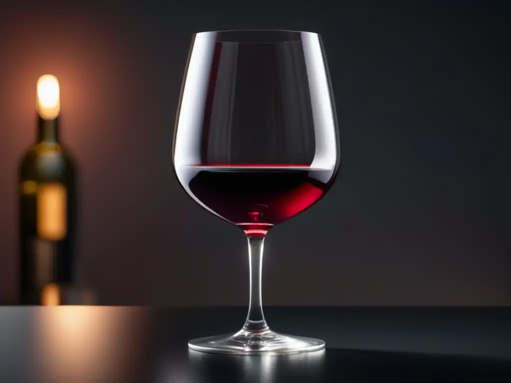 Vinos icónicos en el cine - Imagen 8k: copa de vino en mesa negra, vino rojo y brillante, elegante y sofisticada