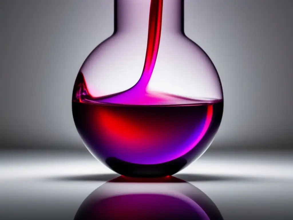 Vinos de laboratorio: innovación o sacrilegio - Imagen minimalista de una elegante probeta blanca llena de un líquido rojo carmesí