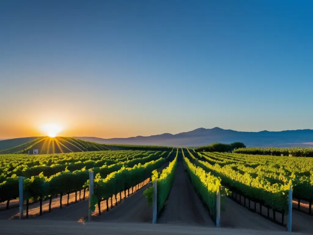 Vinos México: mercado en auge, viñedos al atardecer