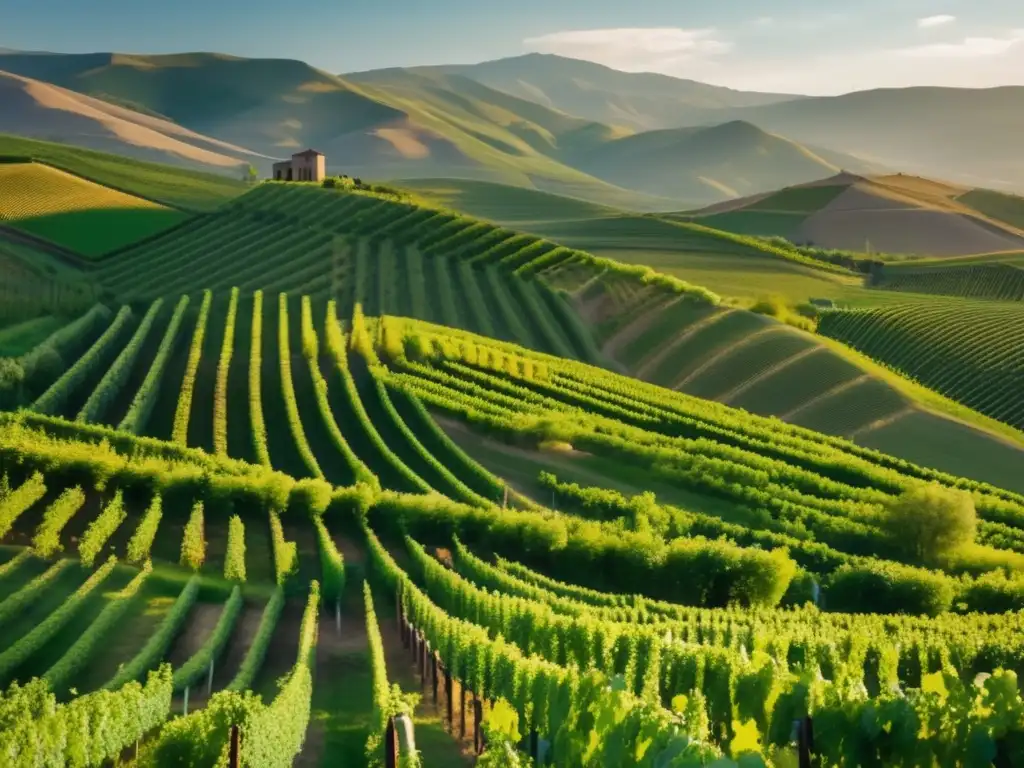 Vinos milenarios Armenia historia, viñedos verdes exuberantes en un paisaje espectacular de montañas y nubes