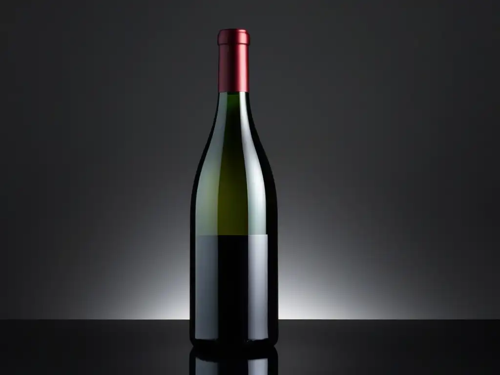 Vinos de Turquía: Botella minimalista, diseño moderno, vino rojo intenso, etiqueta elegante