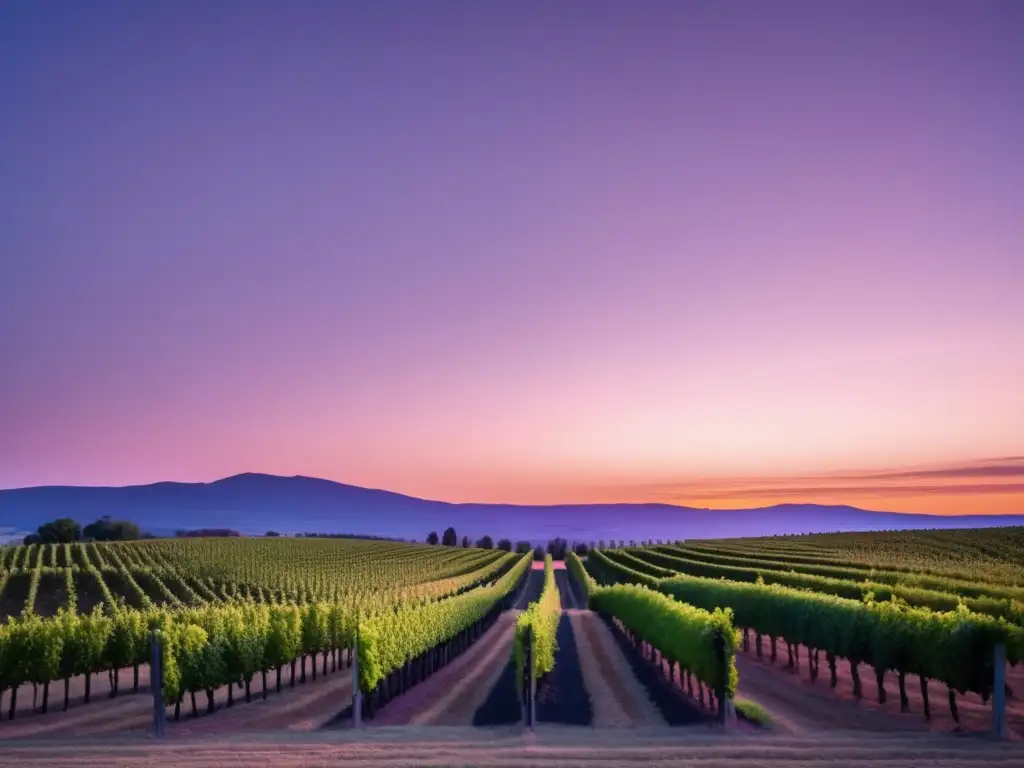 Vinos orgánicos: colección consciente en viñedo al atardecer