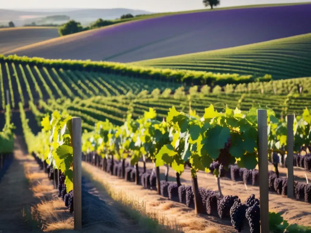 Vinos orgánicos: Moldeando paladares en un viñedo sereno y dorado