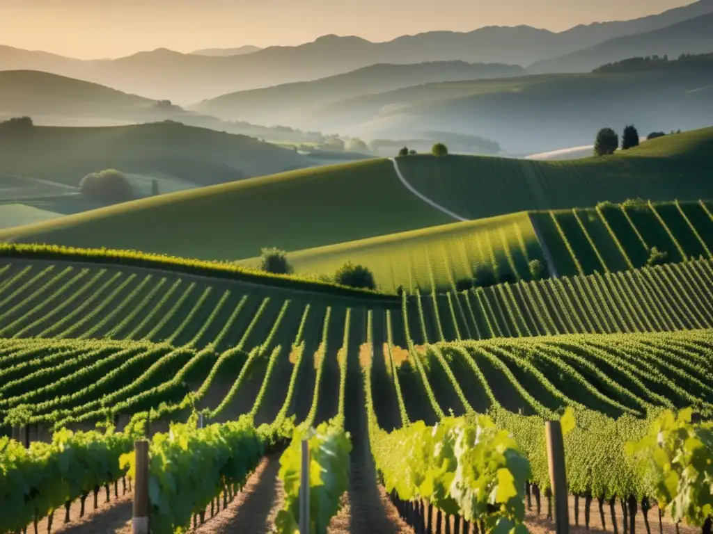 Vinos de Austria Bründlmayer maestría, viñedo minimalista al atardecer